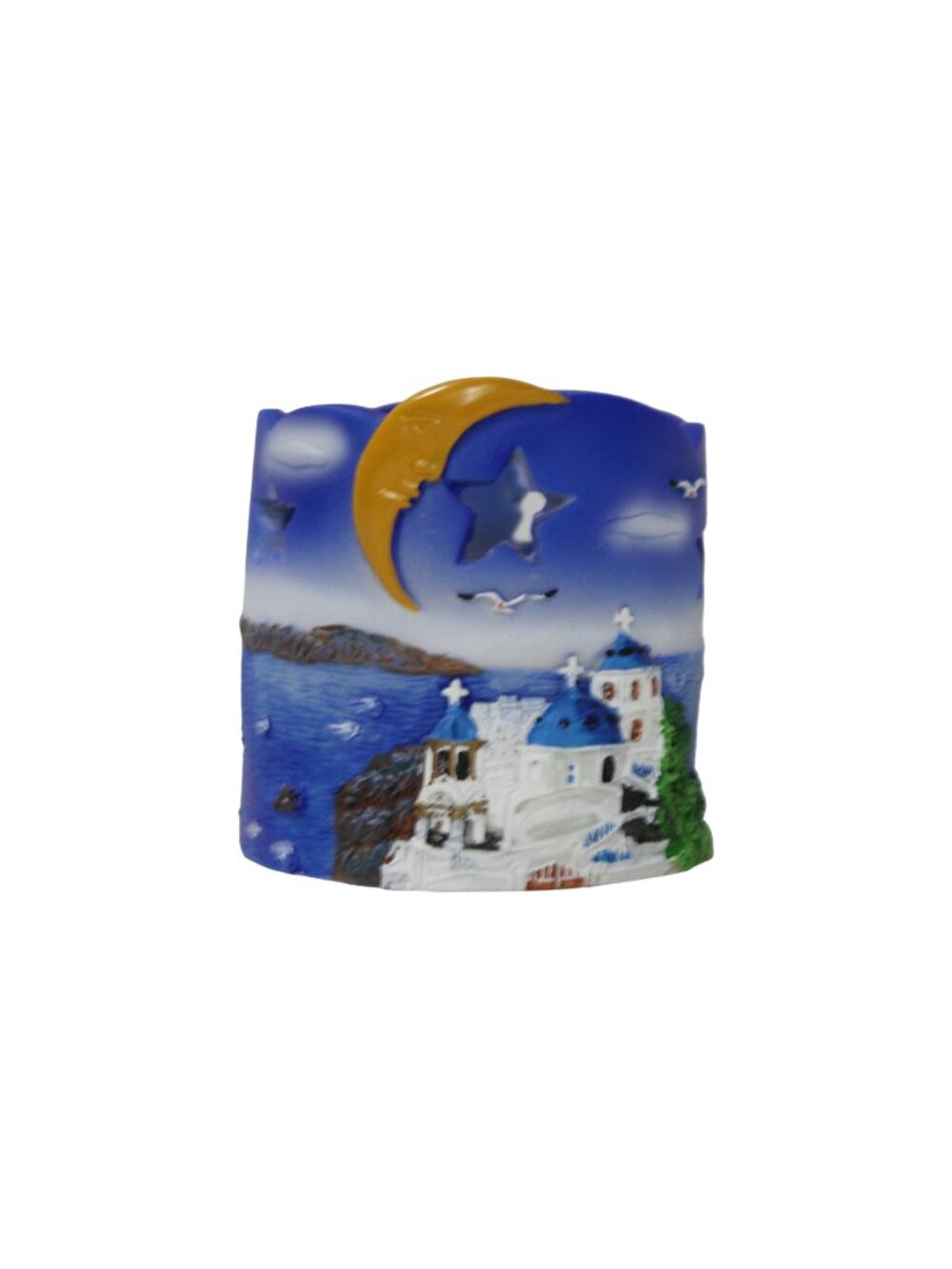 Vintage Y2K 2000s Whimisigoth Santorini Greece Ceramic Candle Holder